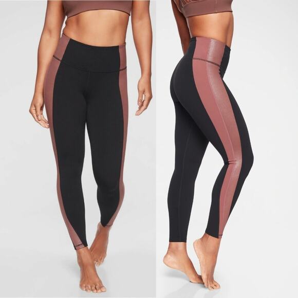 Athleta Salutation Colorblock Asym 7/8 Leggings In Powervita - Picture 1 of 10